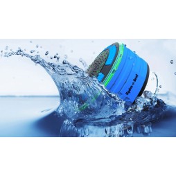 Shower Radios - Hydro-Beat Illumination. IPX7 portable fully Waterproof Bluetooth Speaker with built in FM Radio and LED mood lights. Rechargeable using micro USB. (Blue and Black)